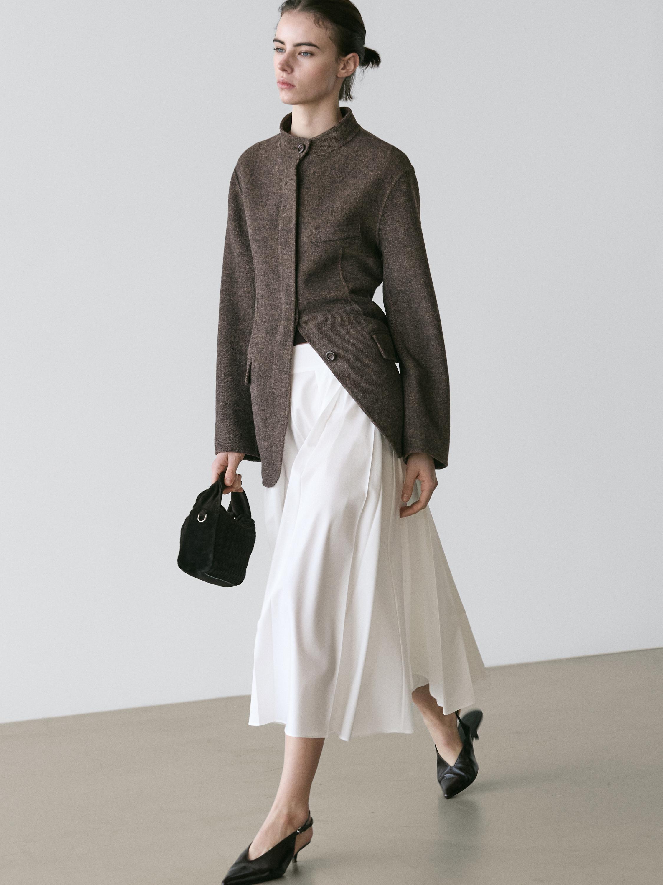 Midi skirt with belt loop details